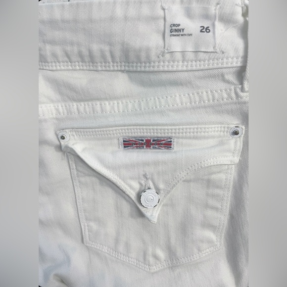 HUDSON Jeans Ginny Crop Straight w Cuff White Denim Pants Womens 26 - Picture 7 of 13